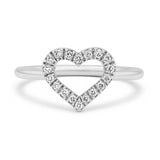 Heart Ring in Gold with Diamonds