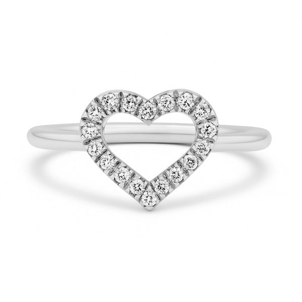 Heart Ring in Gold with Diamonds