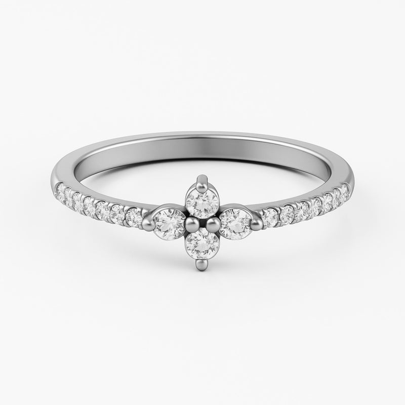 Star Shape Ring in Gold with Diamonds