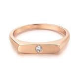 Signet Ring in Gold with Diamonds