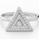 Pyramid Pave Ring in Gold with Diamonds