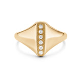 Signet Ring in Gold with Diamonds
