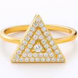Pyramid Pave Ring in Gold with Diamonds