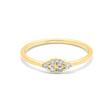 Round Ring in Gold with Diamonds