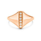Signet Ring in Gold with Diamonds