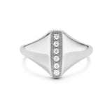 Signet Ring in Gold with Diamonds