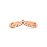 V Shape/Chevron Ring in Gold with Diamonds