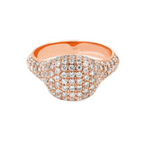 Puff Cushion Ring in Gold with Diamonds