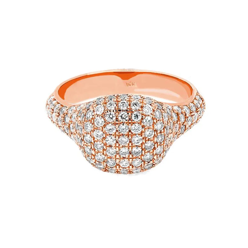 Puff Cushion Ring in Gold with Diamonds
