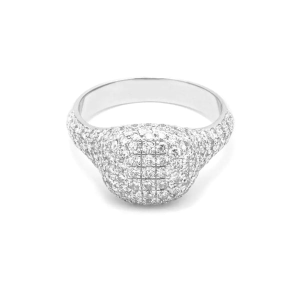 Puff Cushion Ring in Gold with Diamonds