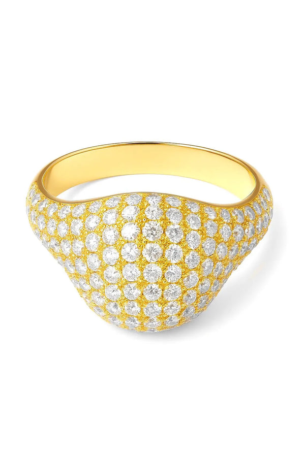 Puff Cushion Ring in Gold with Diamonds