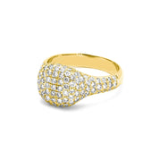 Puff Cushion Ring in Gold with Diamonds