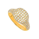 Puff Cushion Ring in Gold with Diamonds