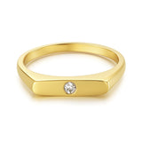 Signet Ring in Gold with Diamonds
