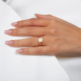 Evil Eye Signet Ring in Gold with Diamonds