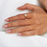 Evil Eye Signet Ring in Gold with Diamonds