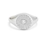 Evil Eye Signet Ring in Gold with Diamonds