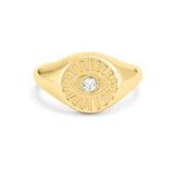 Evil Eye Signet Ring in Gold with Diamonds
