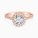 Round Shape Ring in Gold with Diamonds