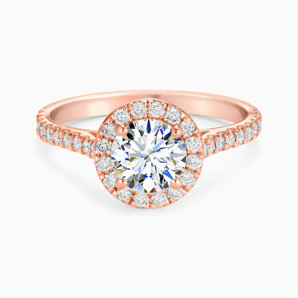 Round Shape Ring in Gold with Diamonds