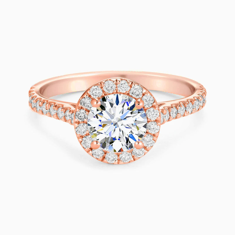 Round Shape Ring in Gold with Diamonds