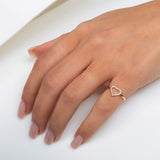Heart Ring in Gold with Diamonds