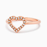 Heart Ring in Gold with Diamonds