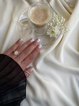 Oval Shape Ring in Gold with Diamonds