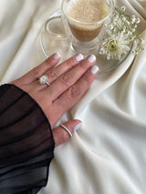 Oval Shape Ring in Gold with Diamonds