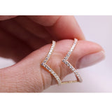 V Shape Ring in Gold with Diamonds