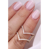 V Shape Ring in Gold with Diamonds