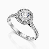 Round Halo Ring in Gold with Diamonds