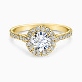 Round Shape Ring in Gold with Diamonds