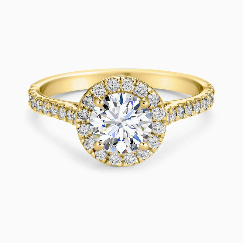 Round Shape Ring in Gold with Diamonds