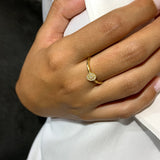 Oval Shape Ring in Gold with Diamonds