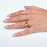 Signet Ring in Gold with Diamonds