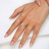 Pear Shape Vintage Design Ring in Gold with Diamonds