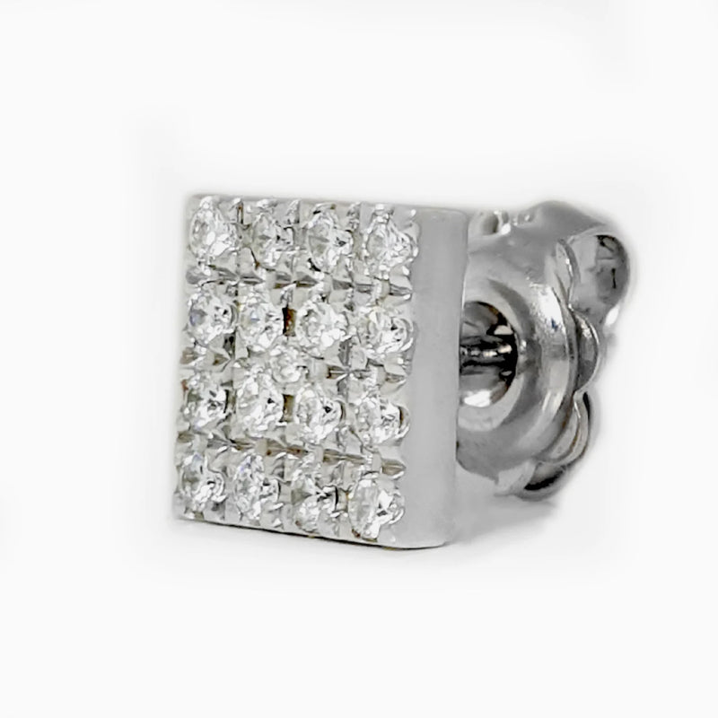 Square Shape Earrings in Gold with Diamonds