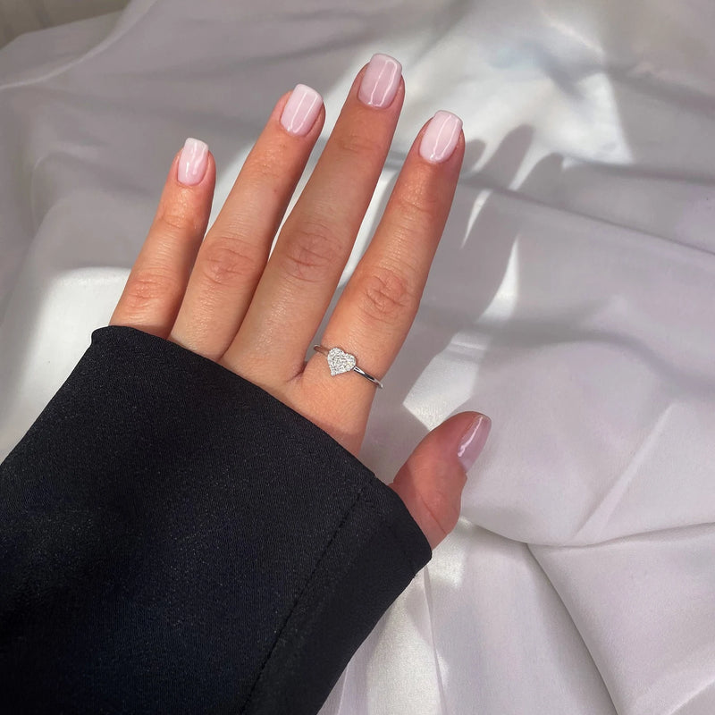Heart Shape Ring in Gold with Diamonds