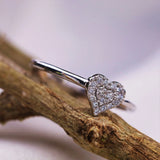 Heart Shape Ring in Gold with Diamonds