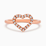 Heart Ring in Gold with Diamonds