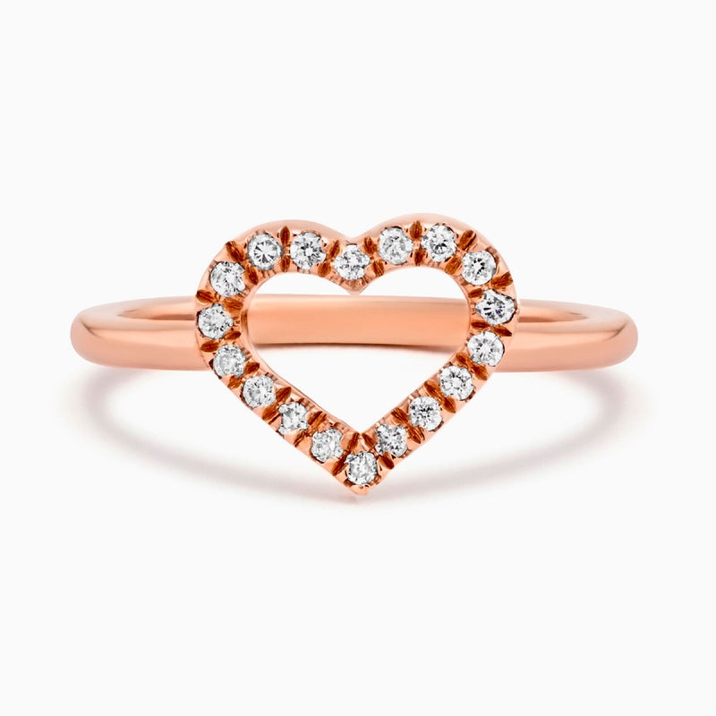 Heart Ring in Gold with Diamonds