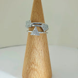 Triangular Shape Ring in Gold with Diamonds