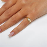 Pinkie Heart Ring in Gold with Diamonds