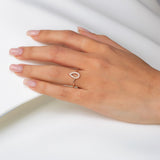 Pear Shape vintage style Ring in Gold with Diamonds