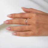 Pear Shape vintage style Ring in Gold with Diamonds