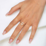 Pear Shape Vintage Design Ring in Gold with Diamonds