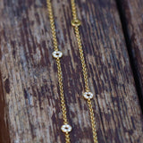 Round Necklace in Gold with Diamonds