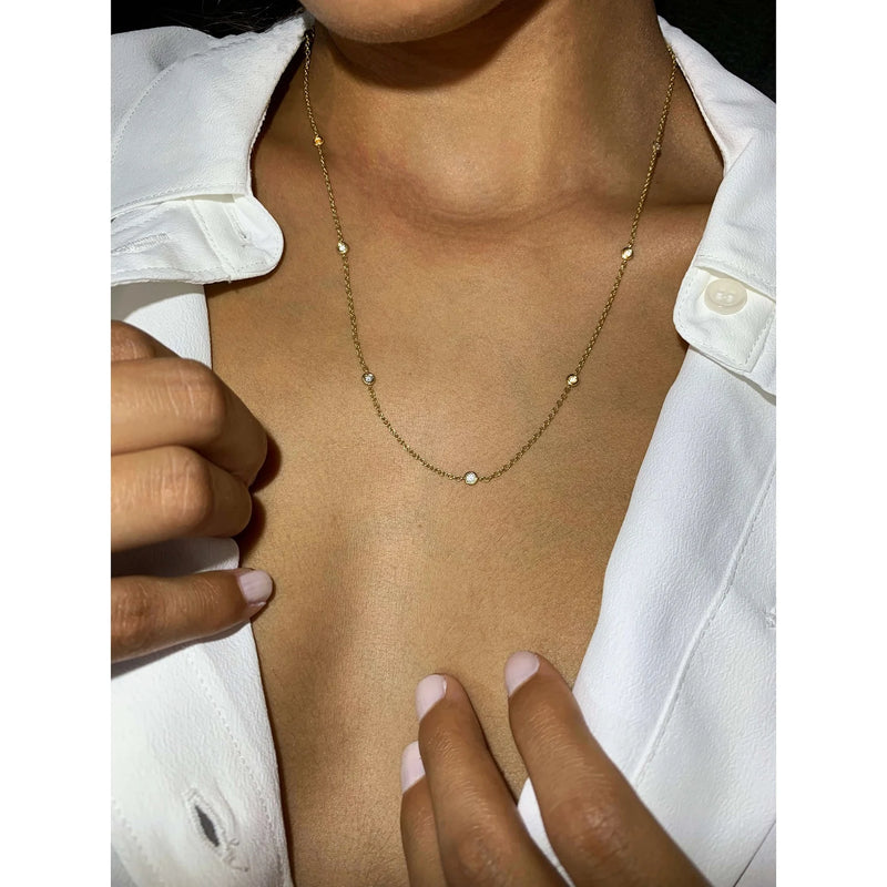 Sparkle Chain Necklace in Gold with Diamonds