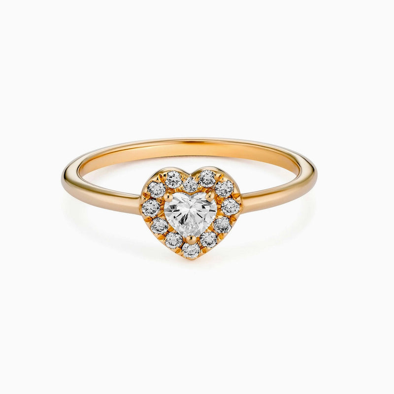 Heart Halo Ring in Gold with Diamonds
